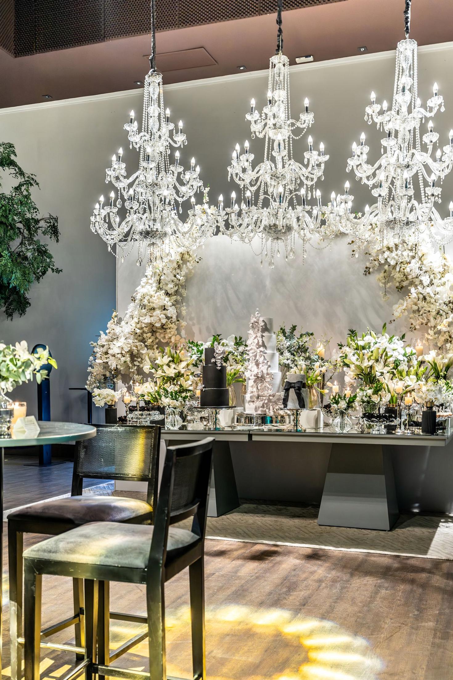 Elegant wedding reception floral styling in Sydney