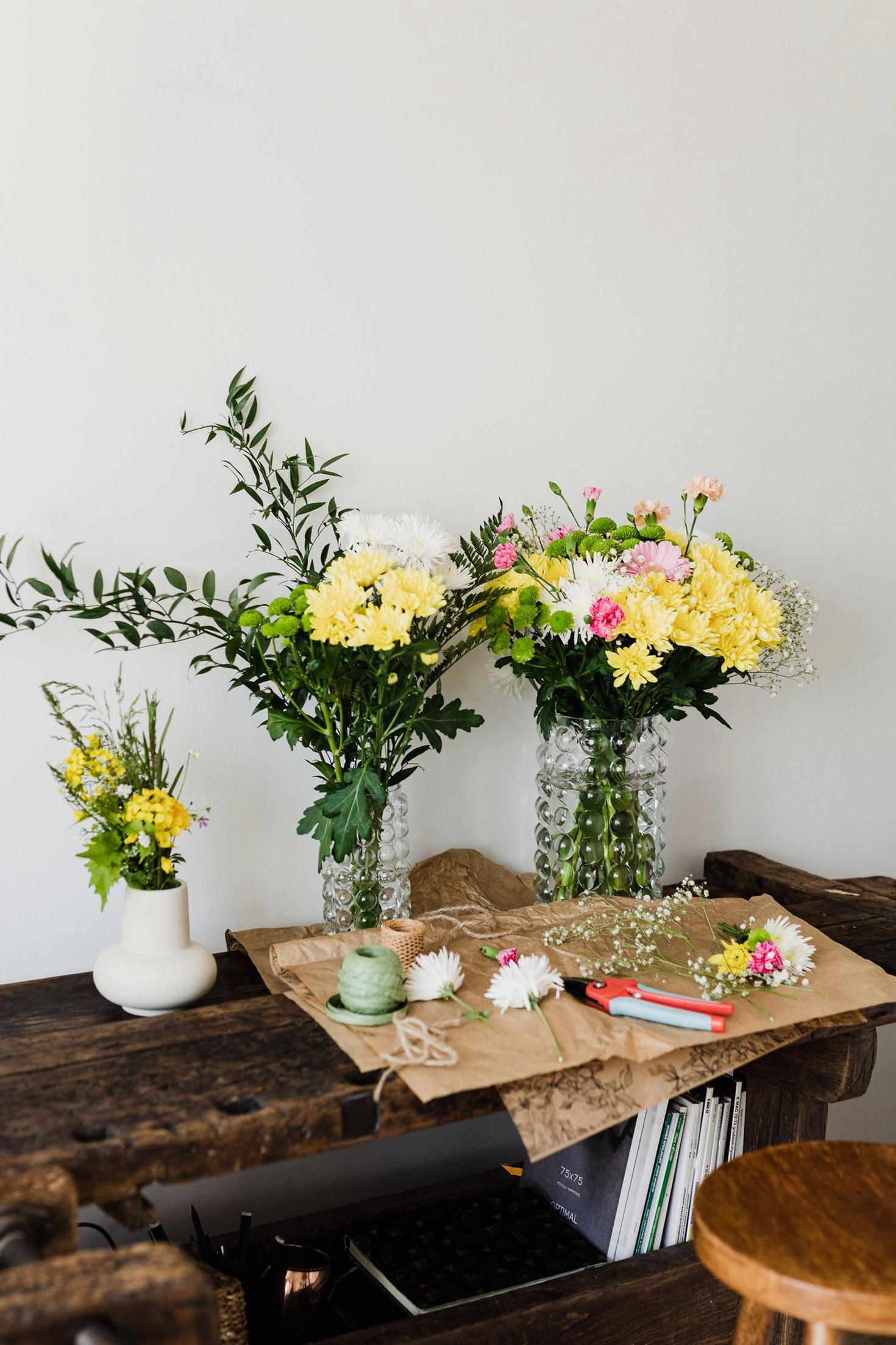 Sustainable floral tools and seasonal blooms